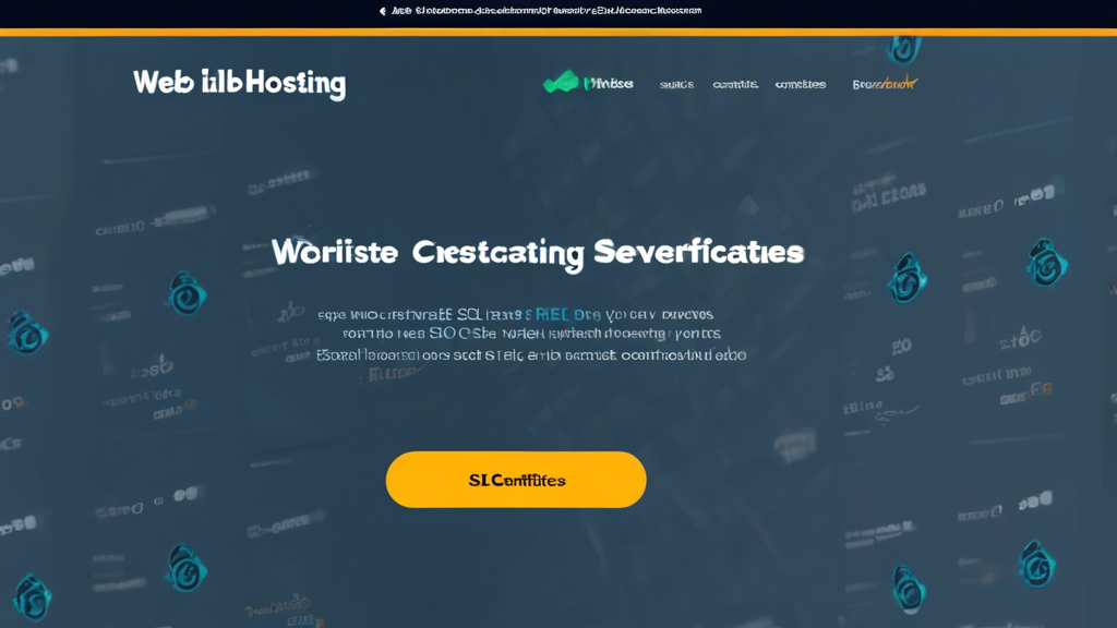 A screenshot of a web hosting service's website that offers free SSL certificates. The website should highlight the benefits of using SSL certificates, suc