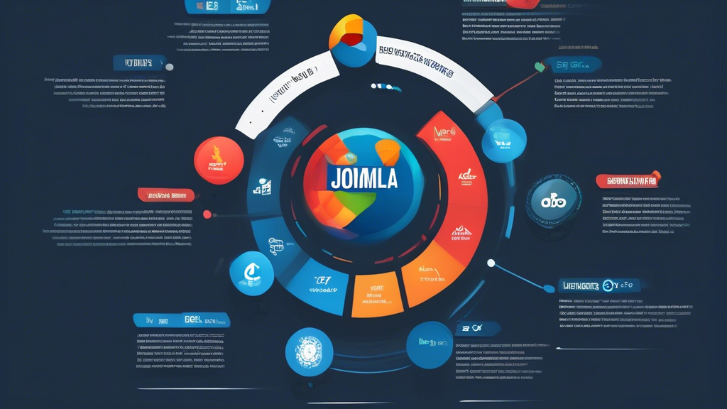 An infographic showing the top Joomla hosting providers for 2024, including their logos, features, and pricing. The infographic should be visually appealin