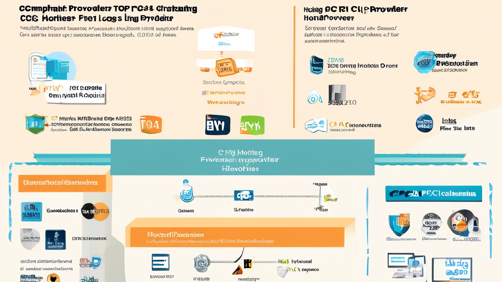 An infographic about the top PCI compliant hosting providers for 2024. The infographic should include a list of the providers, their logos, and a brief des