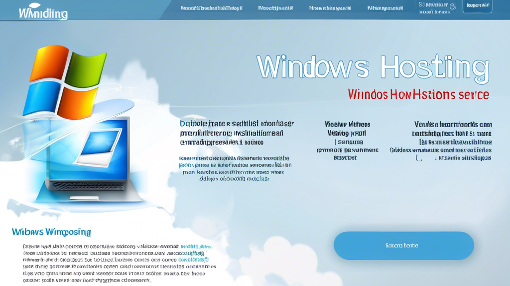 A reliable Windows hosting service with excellent performance and security features, displayed in a visually appealing way.