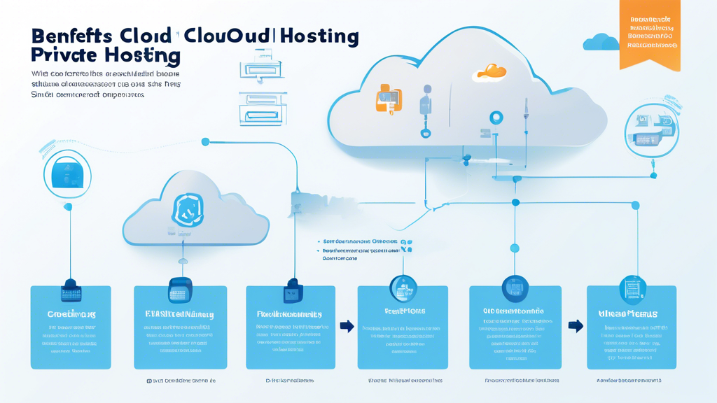 An infographic illustrating the benefits and features of Managed Private Cloud Hosting, showcasing its ease of use, cost-effectiveness, and enhanced securi