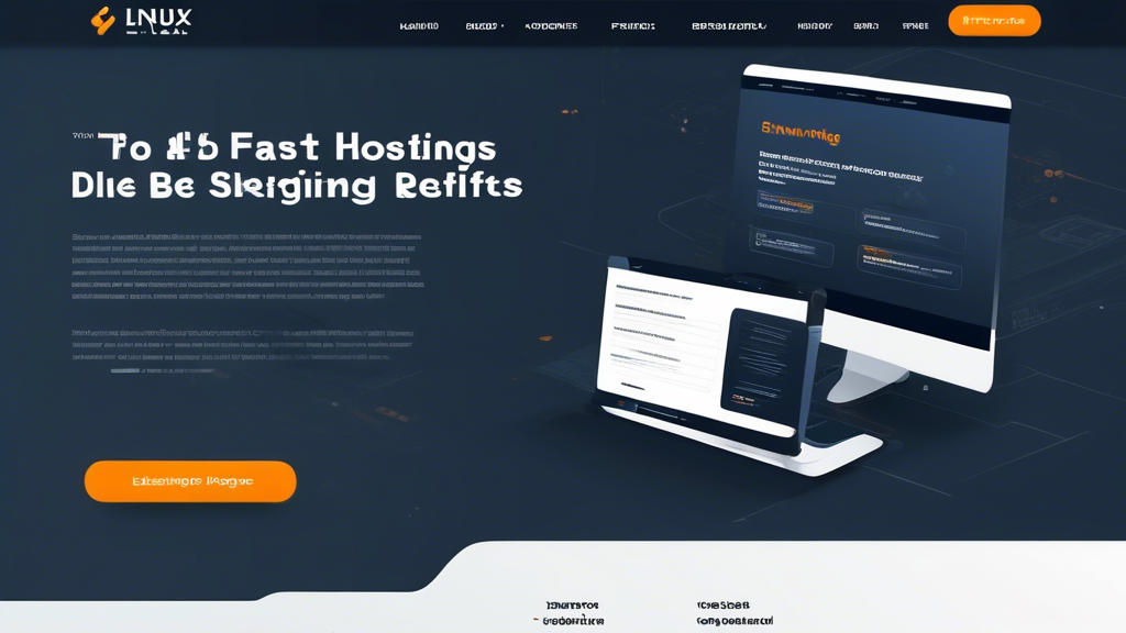 A landing page for a fast Linux hosting provider, with a sleek and professional design. The page should feature a headline that highlights the speed and re