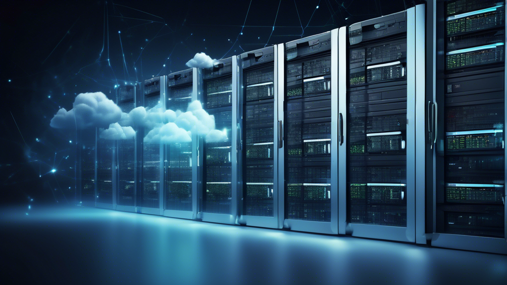 A collection of secure cloud servers for enterprise hosting, featuring robust security measures and data encryption.