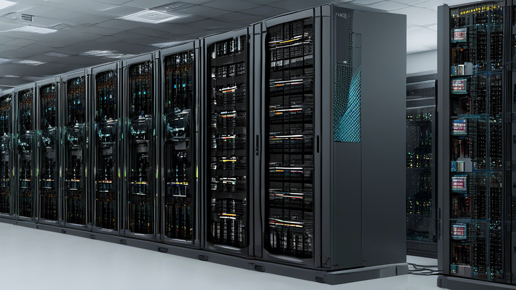 A photo of a data center with servers and racks, with the text Fast Enterprise Hosting Providers Revealed! superimposed on top.