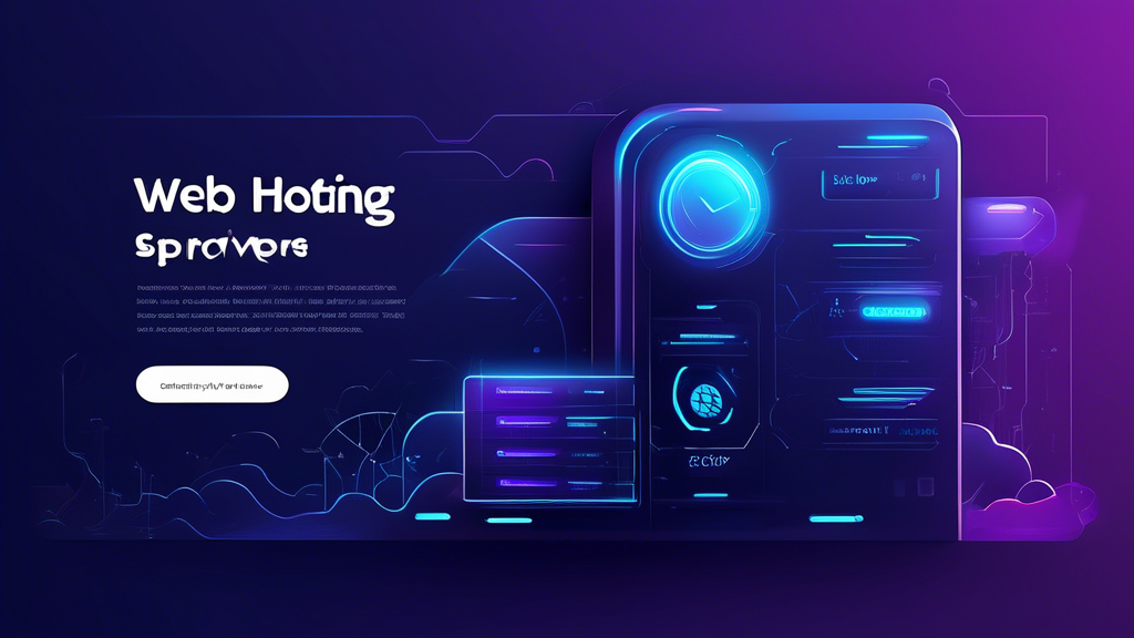 A futuristic interface for web hosting providers with advanced features and developer tools, designed for the year 2024.