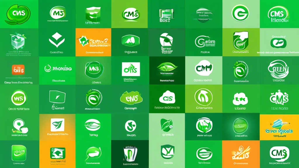 A collection of logos of different green CMS hosting providers, arranged in a visually appealing and informative manner. The logos should be clear and easy