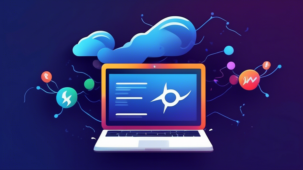 A vibrant and dynamic depiction of lightning-fast Joomla websites soaring through a digital landscape, leaving a trail of speed and efficiency behind, surr