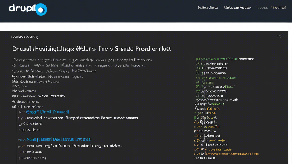 A DALL-E prompt for an image that relates to the article title Shared Drupal Hosting Providers for 2024!: A screenshot of a website hosting website displa