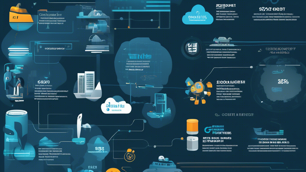 An illustrated infographic showcasing the top offshore hosting providers, with data visualizations for cost, speed, security, and customer support.