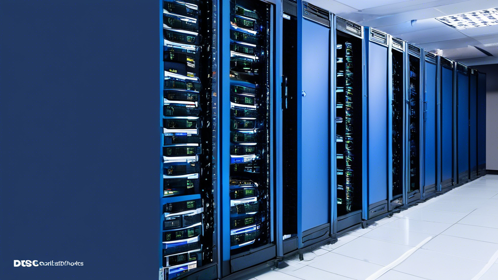 A group of servers in a data center, each with a PCI DSS compliance logo on the front. The background is blue and white, with the text Top PCI Compliant Ho